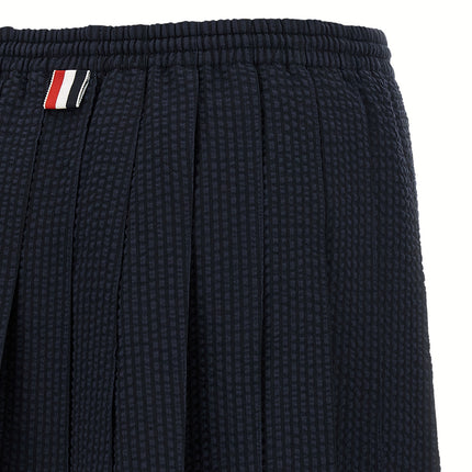 Thom Browne Blue Wool Long Skirt