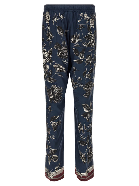 Dolce & Gabbana Blue Silk Casual Pants