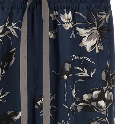 Dolce & Gabbana Blue Silk Casual Pants