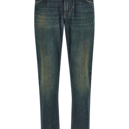 Dolce & Gabbana Blue Cotton Straight-Leg Jeans