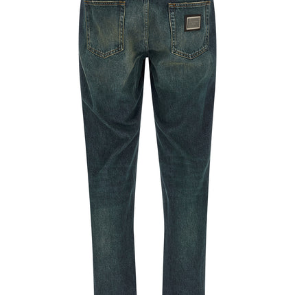Dolce & Gabbana Blue Cotton Straight-Leg Jeans