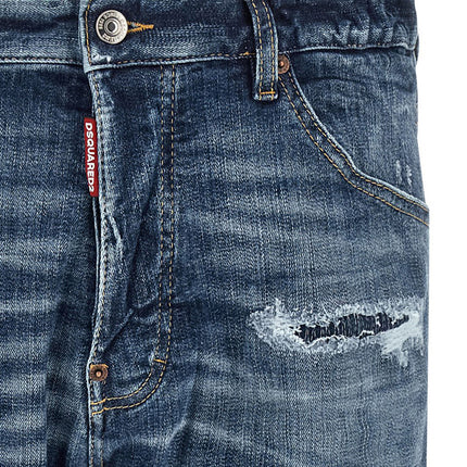 Dsquared² Blue Cotton Slim Fit Jeans