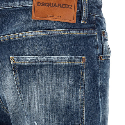 Dsquared² Blue Cotton Slim Fit Jeans