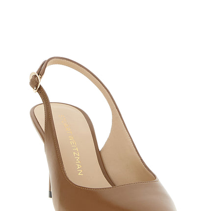 Stuart Weitzman Brown Calfskin Mid Heel Pumps