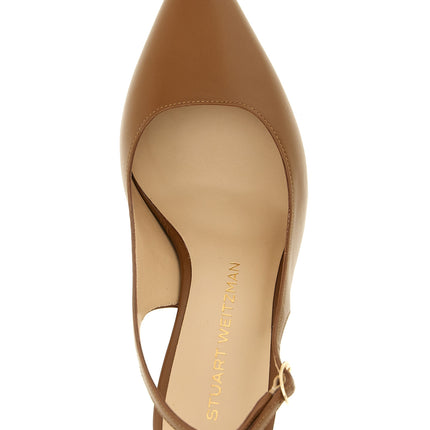 Stuart Weitzman Brown Calfskin Mid Heel Pumps