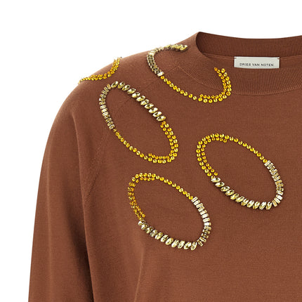 Dries Van Noten Brown Merino Wool Cardigan
