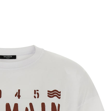 Balmain White Cotton T-Shirt