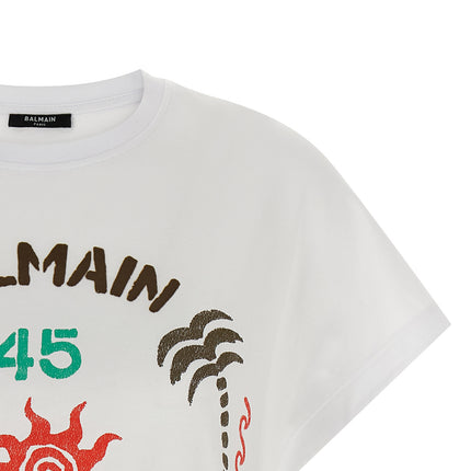 Balmain White Cotton T-Shirt