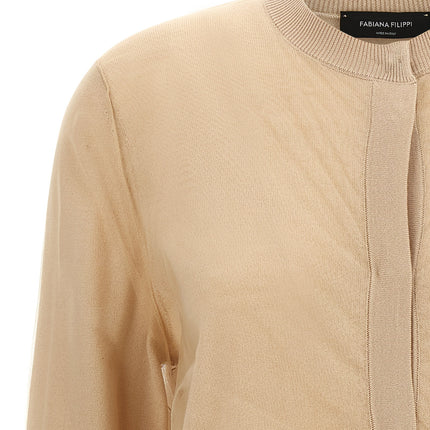 Fabiana Filippi Brown Virgin Wool Cardigan