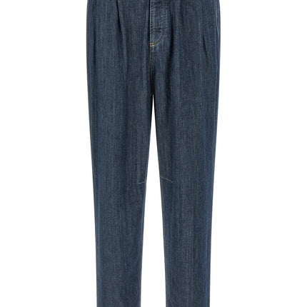 Brunello Cucinelli Blue Cotton Straight-Leg Jeans