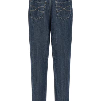 Brunello Cucinelli Blue Cotton Straight-Leg Jeans