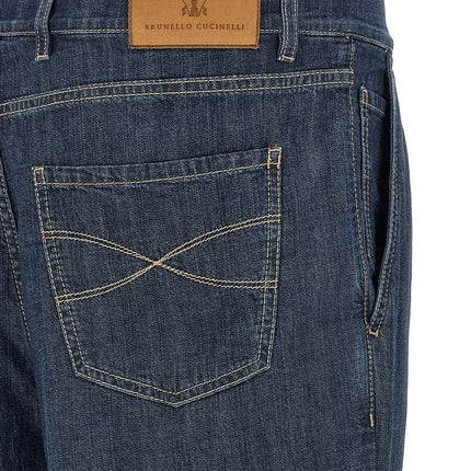 Brunello Cucinelli Blue Cotton Straight-Leg Jeans