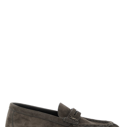 Saint Laurent Brown Calfskin Slip-On Loafers