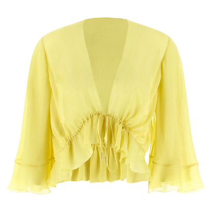 Alberta Ferretti Bicolor Acetate Blouse