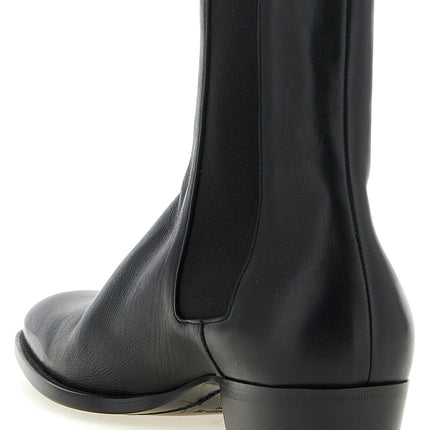 Saint Laurent Black Calfskin Chelsea Boots