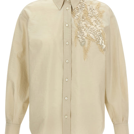 Brunello Cucinelli Beige Cotton Blouse