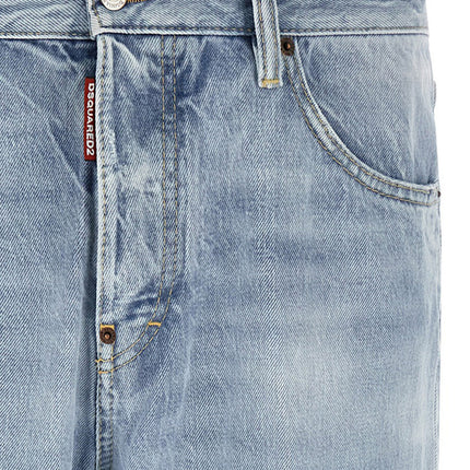 Dsquared² Blue Cotton Straight-Leg Jeans