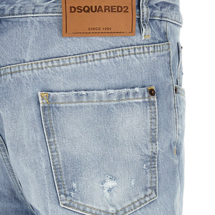 Dsquared² Blue Cotton Straight-Leg Jeans