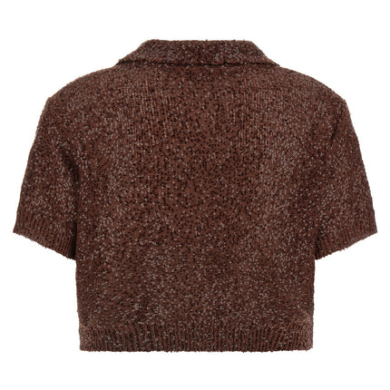 Brunello Cucinelli Brown Linen Polo Shirt