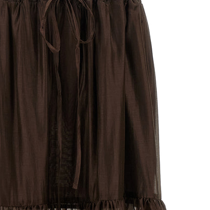 Twinset Brown Lycra Mini Skirt
