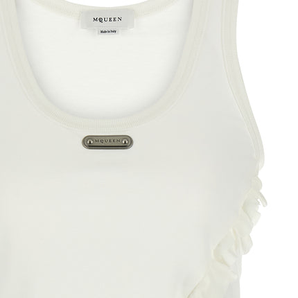 Alexander McQueen White Cotton Tank Tops