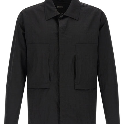 LAMINAR Black Polyamide Full-Length Jacket