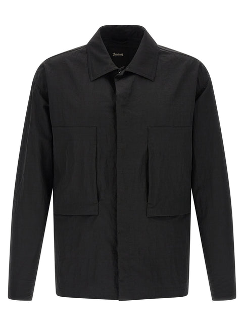 LAMINAR Black Polyamide Full-Length Jacket