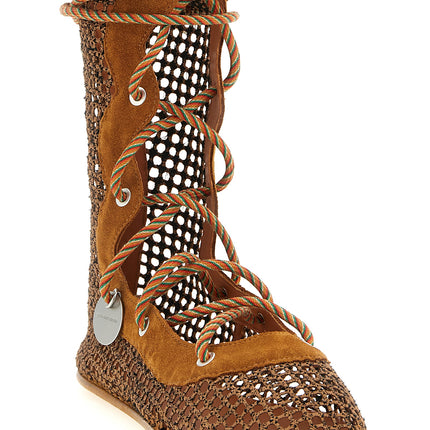 Kiko Kostadinov Brown Polyester Ankle Boots