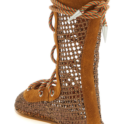 Kiko Kostadinov Brown Polyester Ankle Boots
