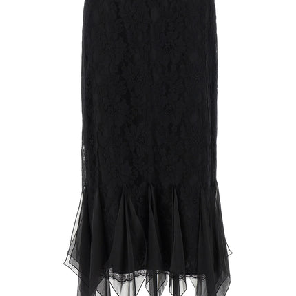Valentino Garavani Black Cotton Midi Skirt