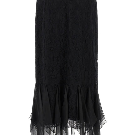 Valentino Garavani Black Cotton Midi Skirt