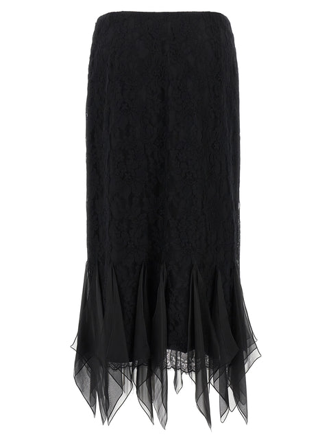 Valentino Garavani Black Cotton Midi Skirt
