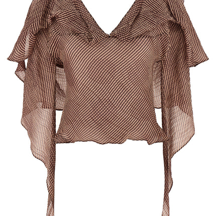 Kiko Kostadinov Bordeaux Linen Blouse