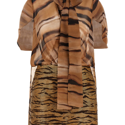 Elisabetta Franchi Brown Polyester Short Dress