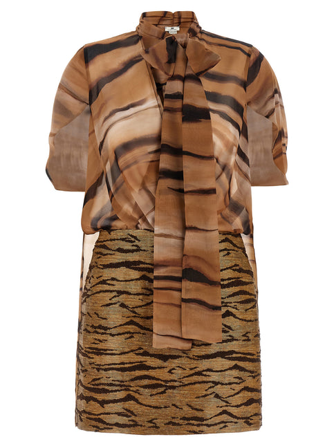 Elisabetta Franchi Brown Polyester Short Dress Elisabetta Franchi