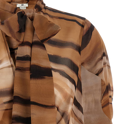 Elisabetta Franchi Brown Polyester Short Dress