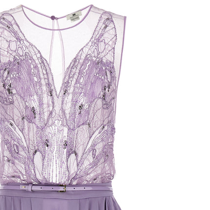 Elisabetta Franchi Purple Viscose Long Dress
