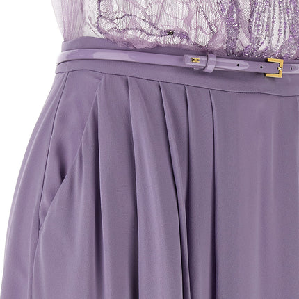Elisabetta Franchi Purple Viscose Long Dress