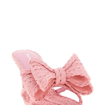MACH & MACH Multicolor Raffia Stiletto Heel Sandals