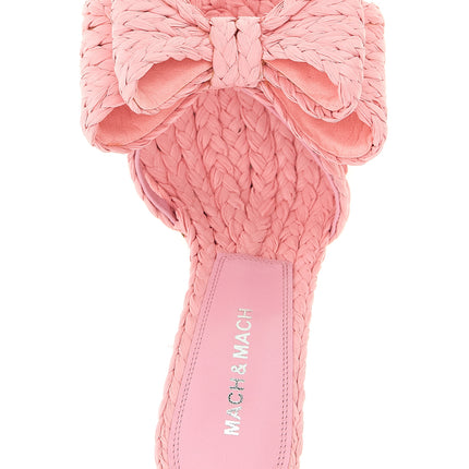 MACH & MACH Multicolor Raffia Stiletto Heel Sandals