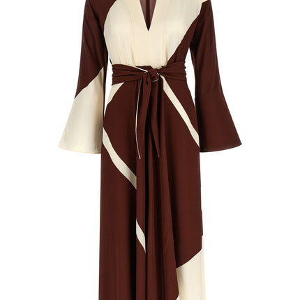 Alberta Ferretti Bordeaux Viscose Long Dress