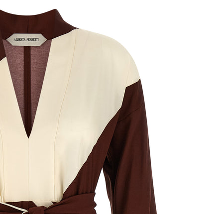 Alberta Ferretti Bordeaux Viscose Long Dress