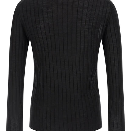 Saint Laurent Black Wool Polo Shirt