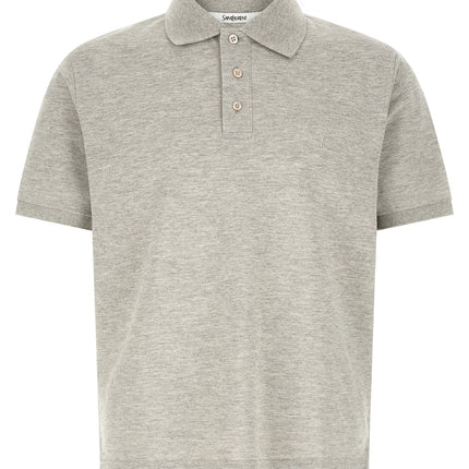 Saint Laurent Gray Cotton Polo Shirt