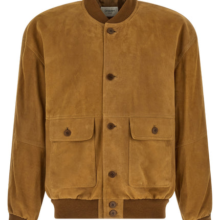 Saint Laurent Brown Lamb Leather Leather Jacket