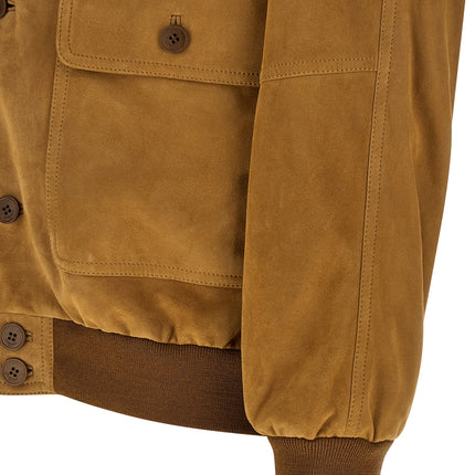 Saint Laurent Brown Lamb Leather Leather Jacket