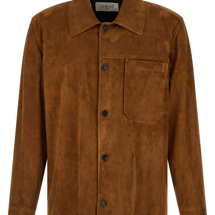 Saint Laurent Brown Lamb Leather Leather Jacket