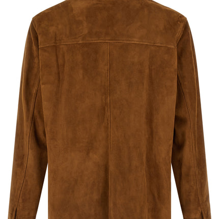 Saint Laurent Brown Lamb Leather Leather Jacket