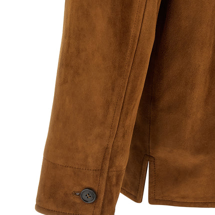 Saint Laurent Brown Lamb Leather Leather Jacket