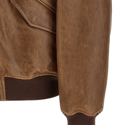 Saint Laurent Brown Lamb Leather Leather Jacket
